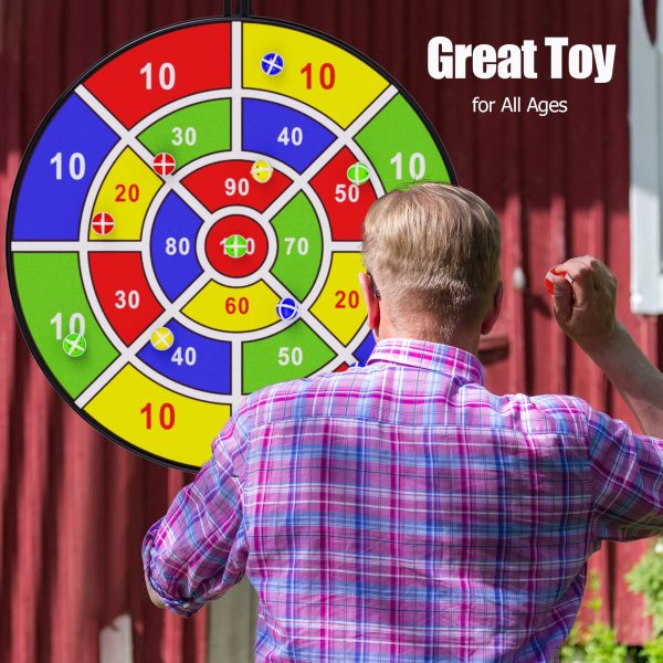 100 Scores 29" Dart Board, Kid's Dart Board with Sticky Ball - Image 4