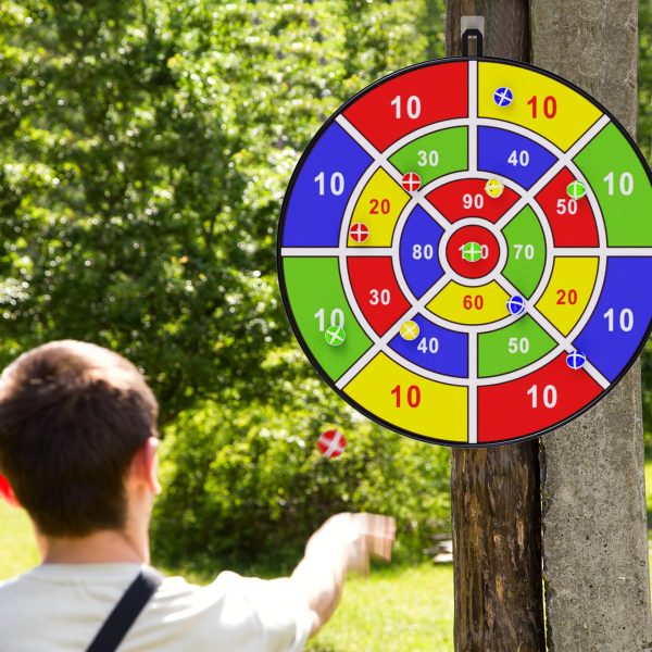 100 Scores 29" Dart Board, Kid's Dart Board with Sticky Ball - Image 5