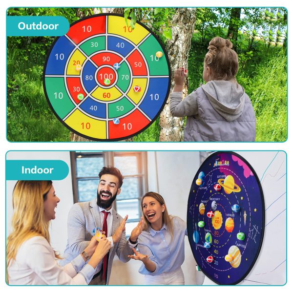 100 Scores + Outer Space 29" Dart Board, Kid's Dart Board with Sticky Ball - Image 3