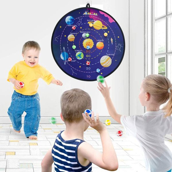 100 Scores + Outer Space 29" Dart Board, Kid's Dart Board with Sticky Ball - Image 4