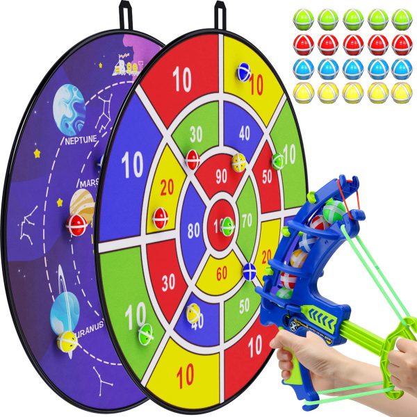 100 Scores +Outer Space + Bow 29" Dart Board, Kid's Dart Board with Sticky Ball