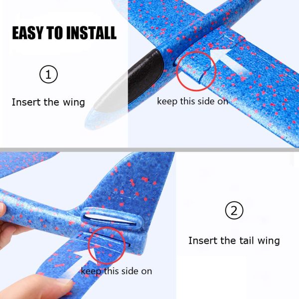 4 Pack Airplane Toys, 17.5" Large Throwing Foam Plane - Image 4