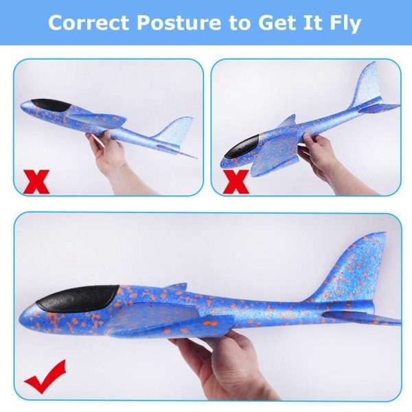 4 Pack Airplane Toys, 17.5" Large Throwing Foam Plane - Image 5