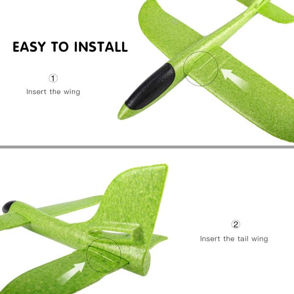 4 Pack Airplane Toys, 17.5" Large Throwing Foam Plane - Image 6
