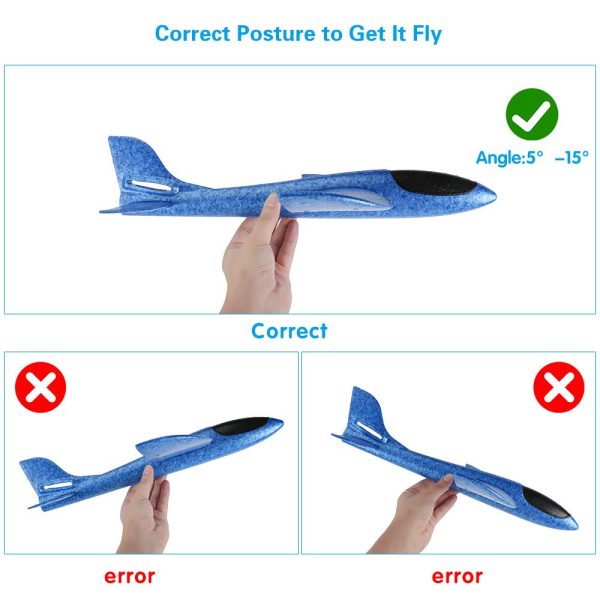 4 Pack Airplane Toys, 17.5" Large Throwing Foam Plane - Image 7