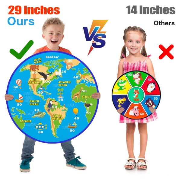 Earth America 29" Dart Board, Kid's Dart Board with Sticky Ball - Image 2