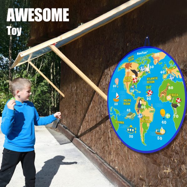 Earth America 29" Dart Board, Kid's Dart Board with Sticky Ball - Image 4