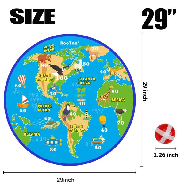 Earth America 29" Dart Board, Kid's Dart Board with Sticky Ball - Image 8