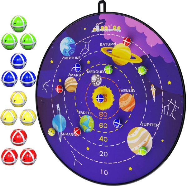 Outer Space 29" Dart Board, Kid's Dart Board with Sticky Ball