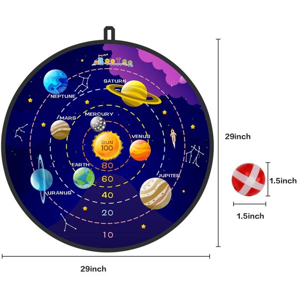 Outer Space 29" Dart Board, Kid's Dart Board with Sticky Ball - Image 9