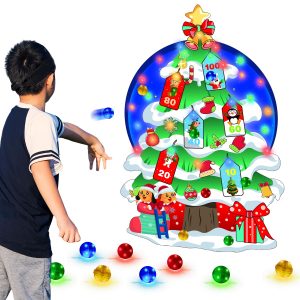31" LED Felt Christmas Tree for Kids, Dart Board for Kids, Christmas Decoration, Kids Toys