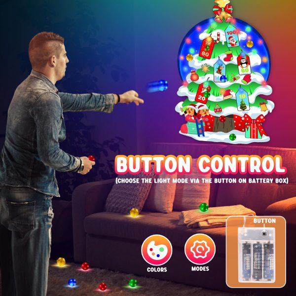 31" LED Felt Christmas Tree for Kids, Dart Board for Kids, Christmas Decoration, Kids Toys - Image 3