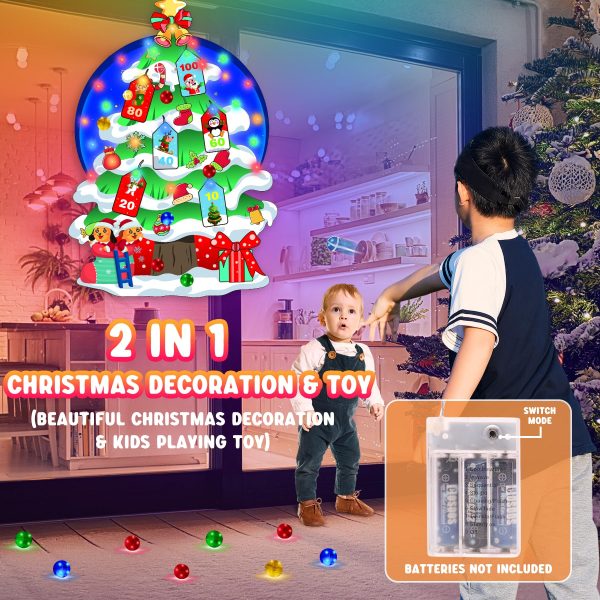 31" LED Felt Christmas Tree for Kids, Dart Board for Kids, Christmas Decoration, Kids Toys - Image 2