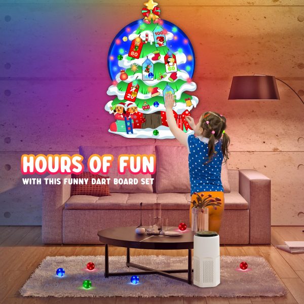 31" LED Felt Christmas Tree for Kids, Dart Board for Kids, Christmas Decoration, Kids Toys - Image 4