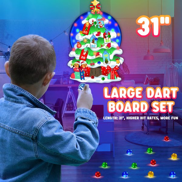 31" LED Felt Christmas Tree for Kids, Dart Board for Kids, Christmas Decoration, Kids Toys - Image 5