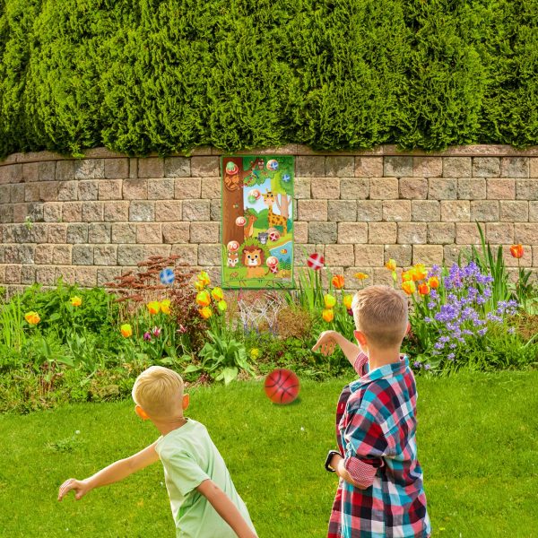 22" Dart Board for Kids, Kids Basketball Hoop, Flying Disc, Kids Dart Board with Balls - Image 5